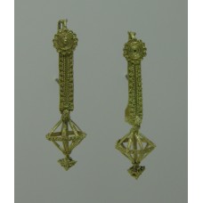 Gold pendant, 3D cross, sun symbol